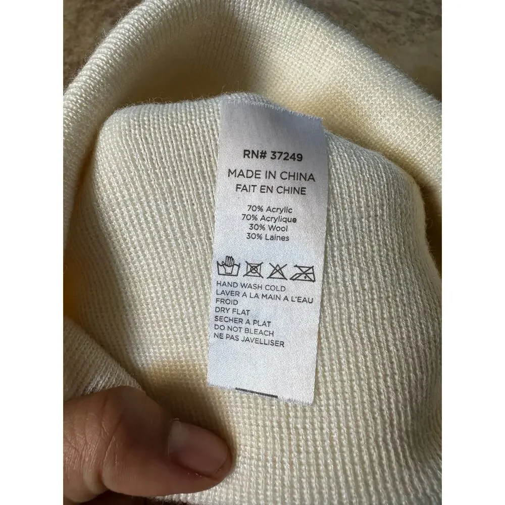 Rei Co-Op Cream Gray Stripe Beanie Unisex One‎ Size Hat Cap